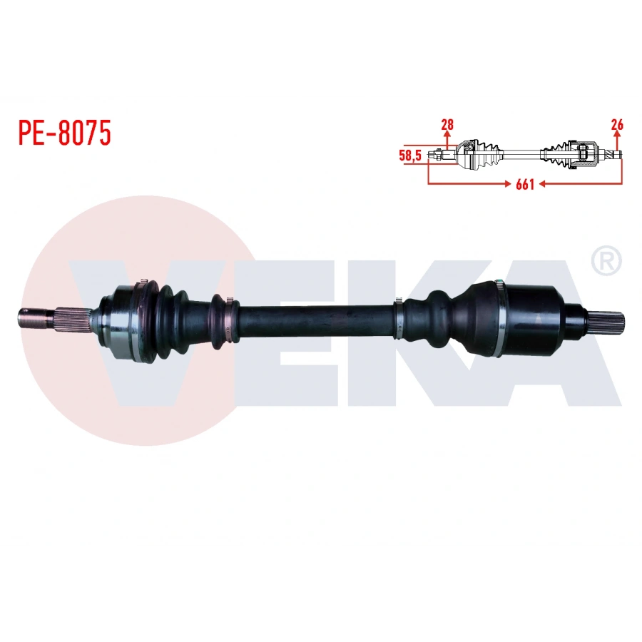 KOMPLE AKS SOL ON PEUGEOT 407 (6D) 2.0i A-T UZUNLUK 661mm 2004-2011