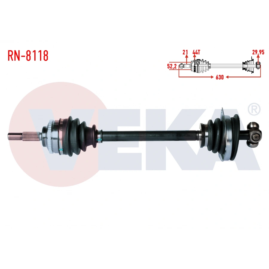 KOMPLE AKS SOL ON RENAULT CLIO II (BB0/1/2,CB0/1/2) 1.5 DCI ABSLI 44 DIS YAYLI TIP UZUNLUK 630 mm 1998-2005