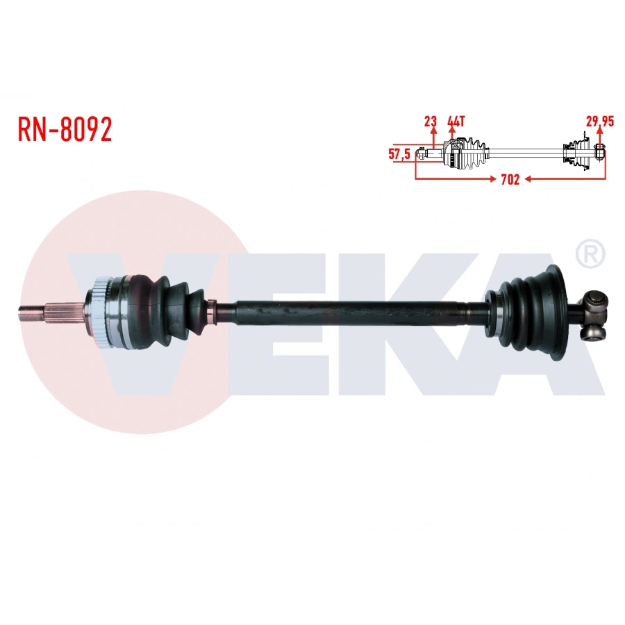 KOMPLE AKS SOL ON RENAULT LAGUNA I (B56,556) 1.8i ABSLI 44 DIS UZUNLUK 702mm 1993-2001