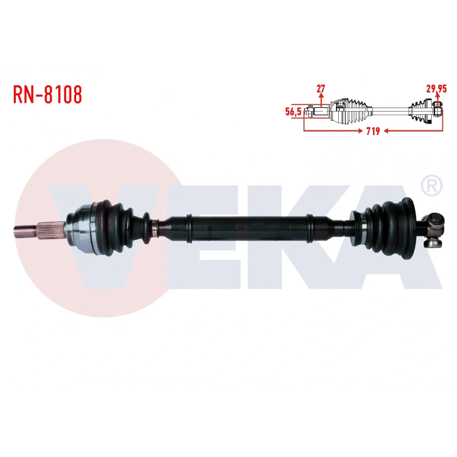 KOMPLE AKS SAG ON RENAULT LAGUNA II (BG0/1) 1.8i 16v 5 VITES M-T JR5 SANZIMAN UZUNLUK 802mm 2001-2007