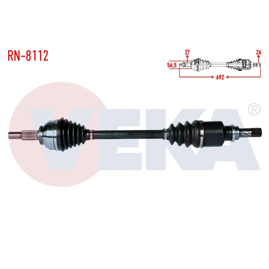 KOMPLE AKS SOL ON RENAULT LAGUNA III (BT0/1) 1.5 DCI 5 VITES M-T SANZIMAN UZUNLUK 692mm 2007-