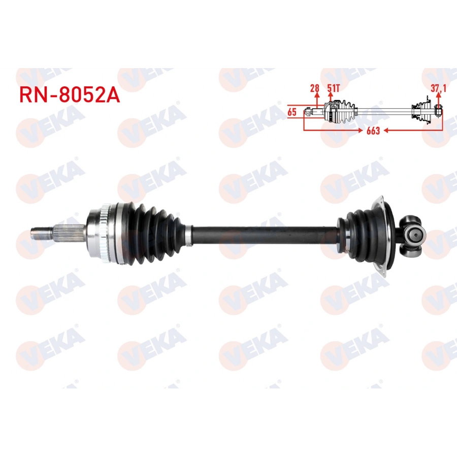 KOMPLE AKS SOL ON RENAULT MASTER II (FD) 2.5 DCI ABSLI 51 DIS UZUNLUK 663 mm 1998-2010