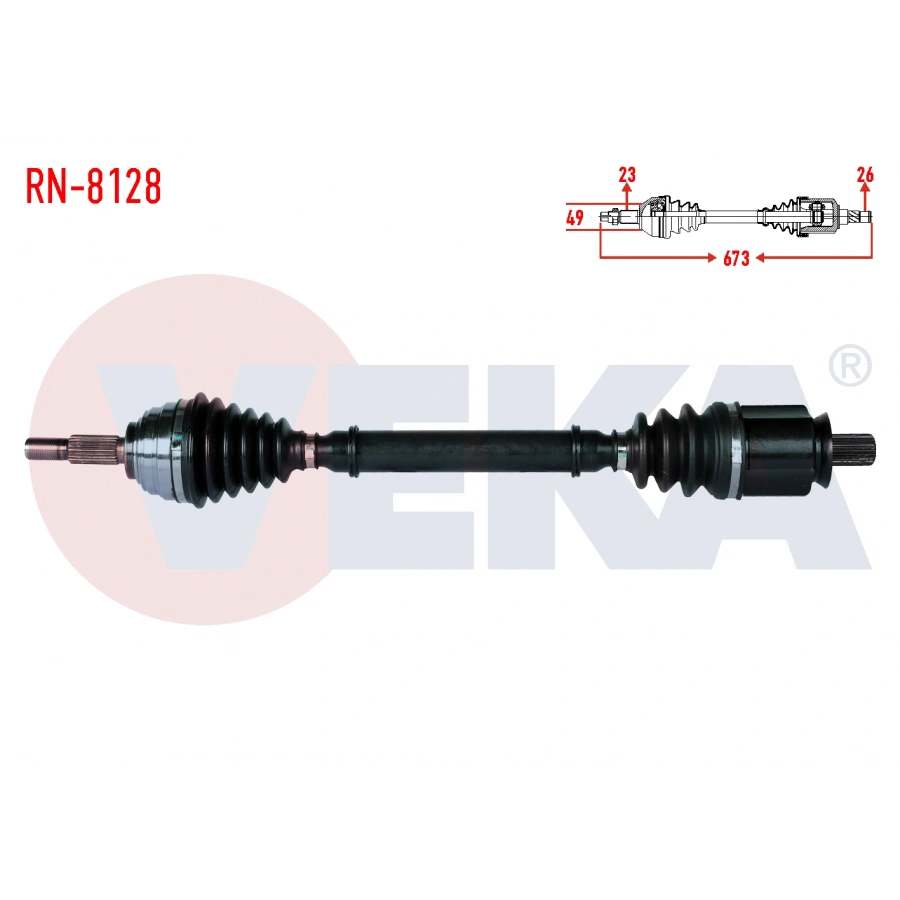 KOMPLE AKS SOL ON RENAULT MEGANE II (BM0/1,CM0/1) 1.6i 16v A-T UZUNLUK 673mm 2002-2008