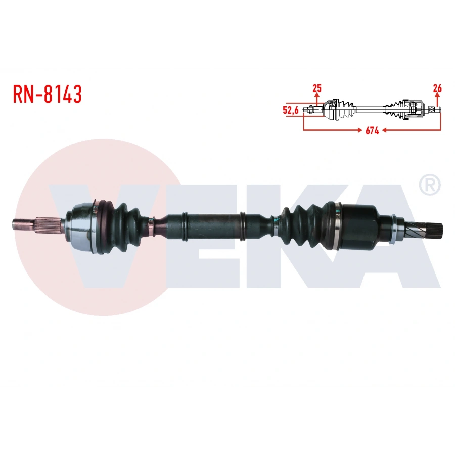 KOMPLE AKS SOL ON RENAULT SCENIC II (JM0/1) 1.5 DCI M-T UZUNLUK 674MM 2003-2009