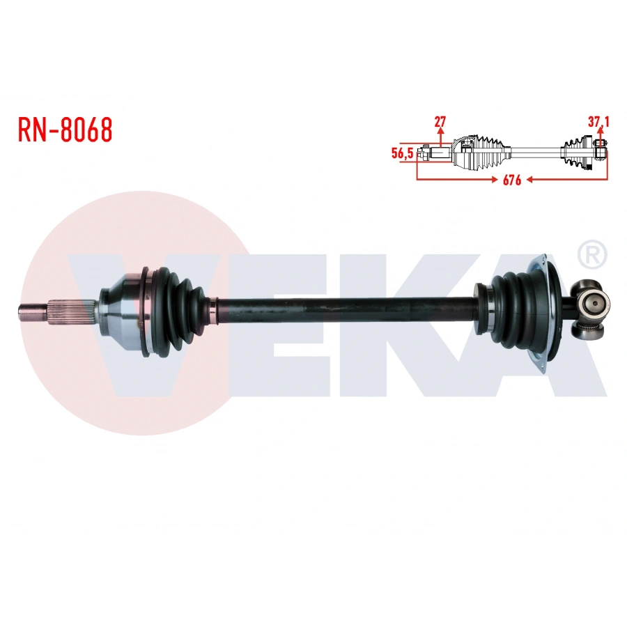 KOMPLE AKS SOL ON RENAULT TRAFIC II (FL) 1.9 DCI UZUNLUK 676 mm 2001-2014