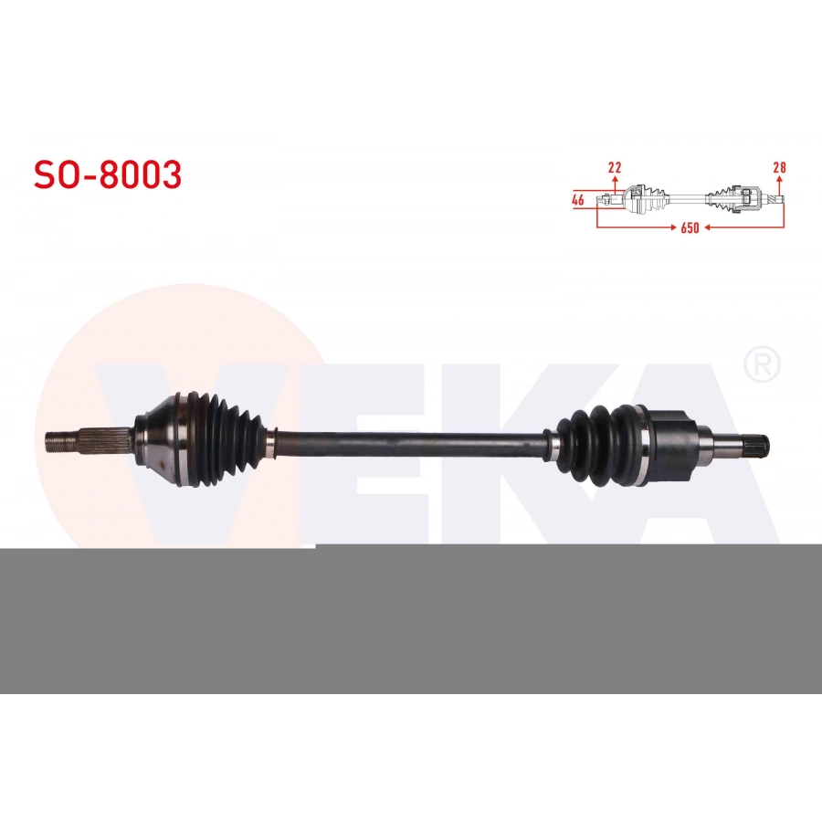 KOMPLE AKS SOL ON SKODA CITIGO 1.0 A-T/M-T UZUNLUK 650 mm 2011-
