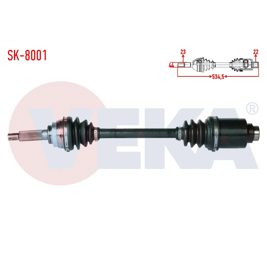 KOMPLE AKS SOL ON SUZUKI ALTO I (EC) 0.8 UZUNLUK 534,5mm 1986-1993