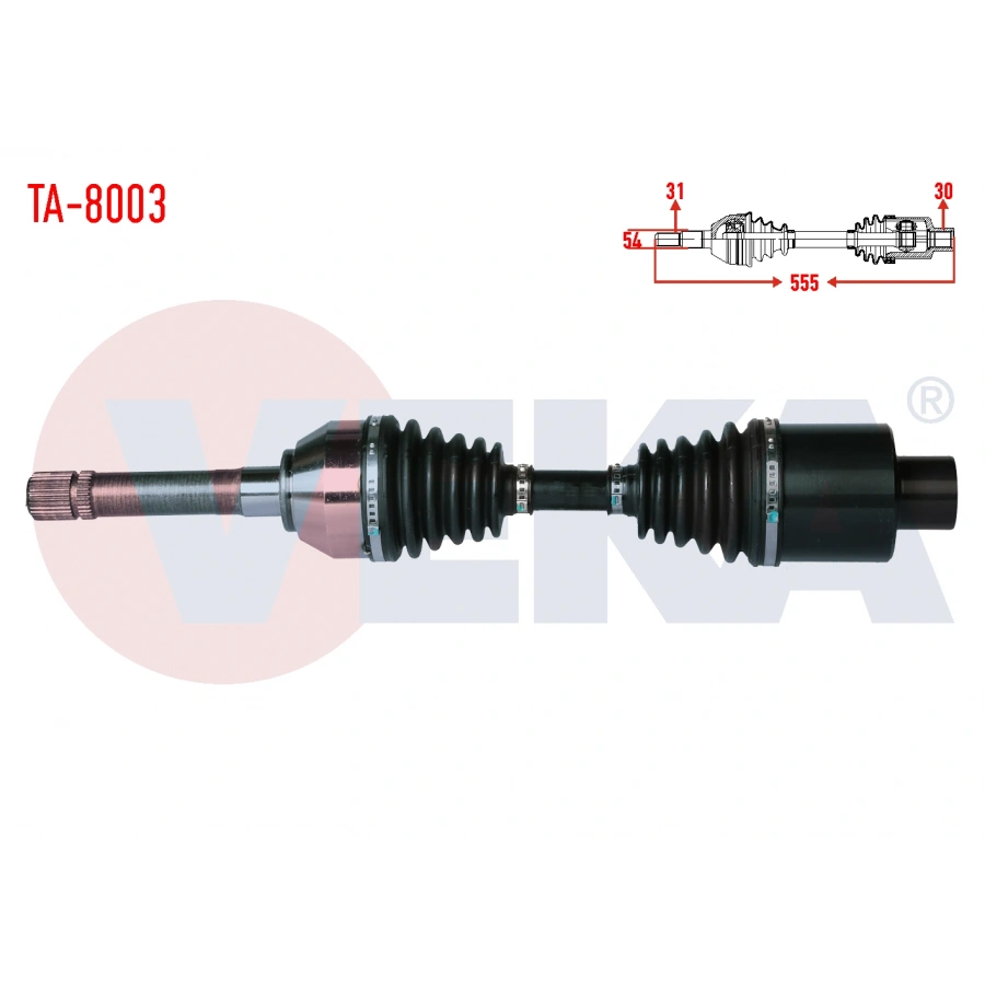 KOMPLE AKS SOL ON TATA XENON 2.2 16v TD UZUNLUK 555mm 2011-