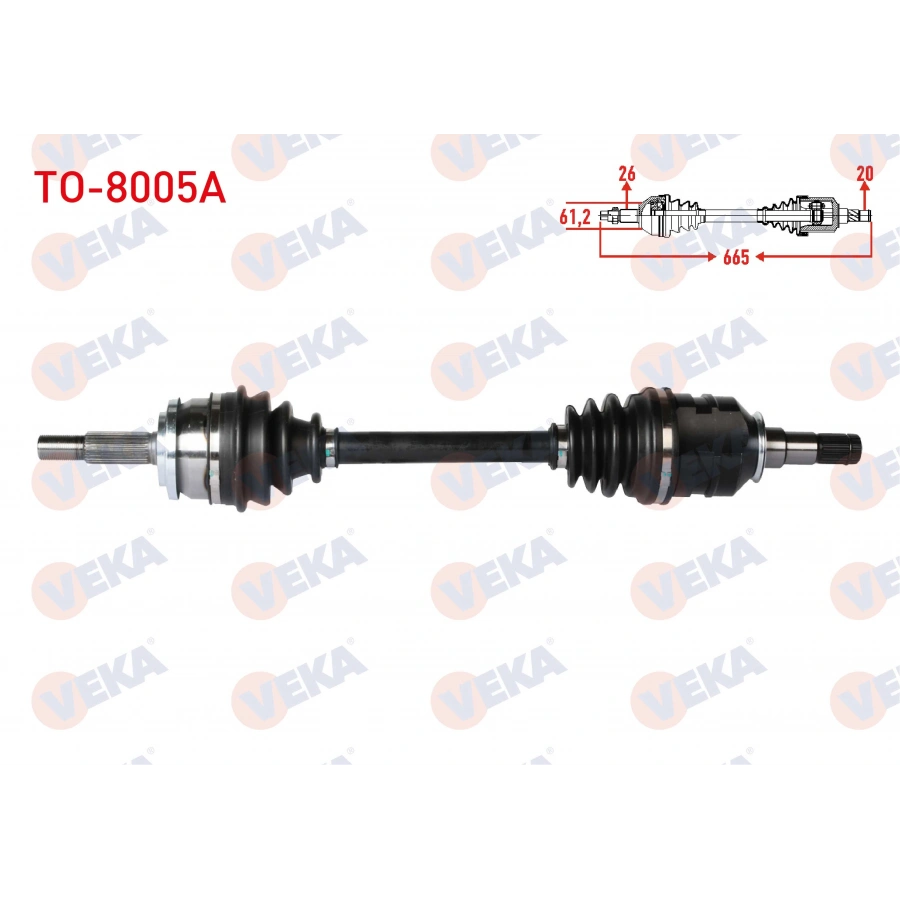KOMPLE AKS SOL ON TOYOTA COROLLA (E15_) 1.4 D-4D UZUNLUK 665mm 2007-2012