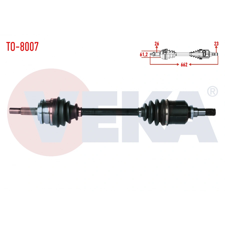 KOMPLE AKS SOL ON TOYOTA COROLLA (E15_) 1.6 VVT-I UZUNLUK 662mm 2007-2012