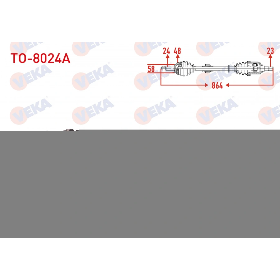KOMPLE AKS SOL ON TOYOTA VERSO (ZER_, ZZE12_, R1_) 1.6 A-T/M-T ABSLI 48 DIS UZUNLUK 650mm 2004-2009