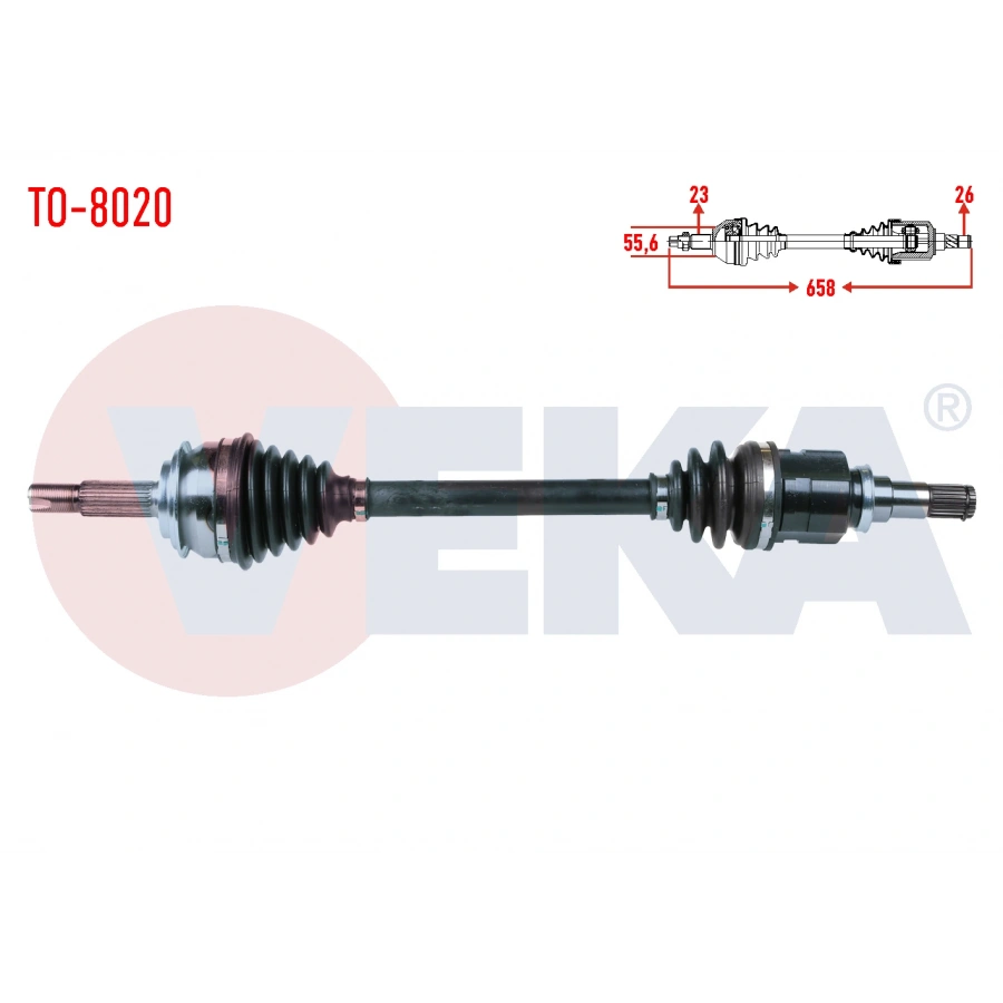 KOMPLE AKS SOL ON TOYOTA YARIS (P9) 1.4 D-4D UZUNLUK 658mm 2006-2010