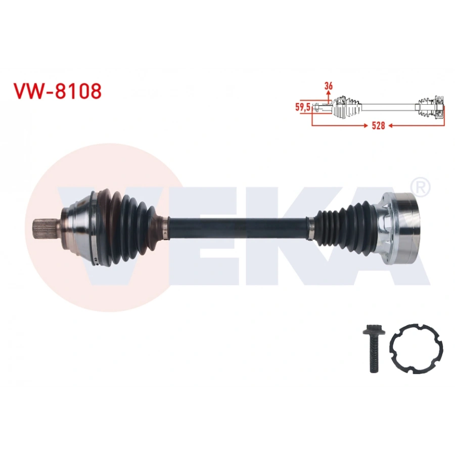 KOMPLE AKS SOL ON UZUNLUK 528mm VOLKSWAGEN PASSAT (3G2) 1.4 TSI M-T 2014-/ SKODA SUPERB (3V3) 1.4 TSI M-T 2015-