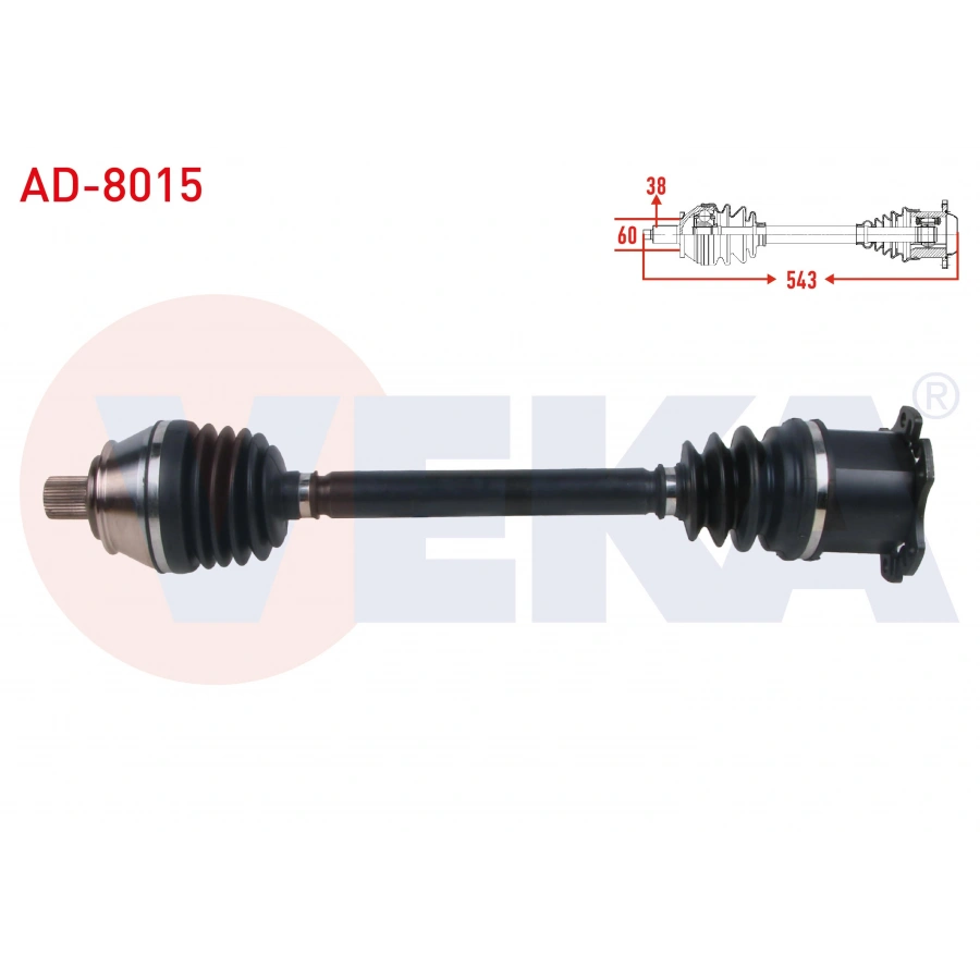 KOMPLE AKS SOL ON UZUNLUK 543mm AUDI A6 (4F2,C6) 2.0 TDI A-T 2004-2011 / A8 (4E_) 3.0 TDI A-T 2003-2011