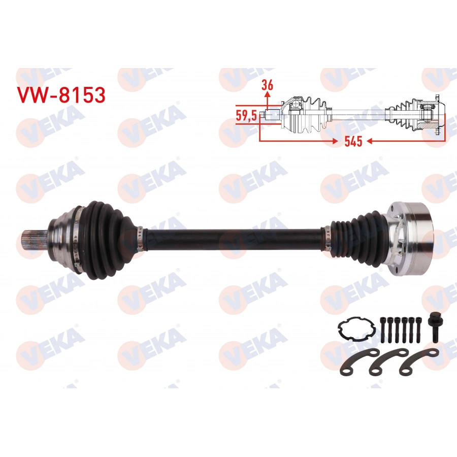 KOMPLE AKS SOL ON UZUNLUK 545mm VOLKSWAGEN JETTA IV 1.2 TSI / 1.4 TSI 2010-2017