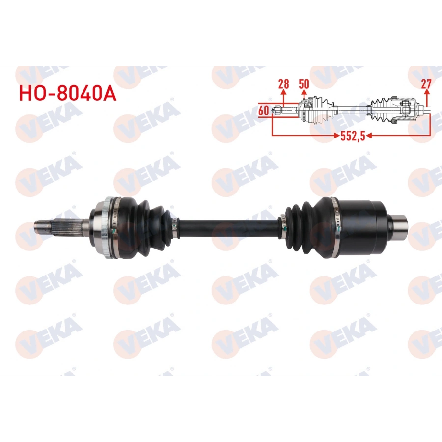 KOMPLE AKS SOL ON UZUNLUK 552,5mm ABSLI 50 DIS HONDA ACCORD V 2.0 1993-1998