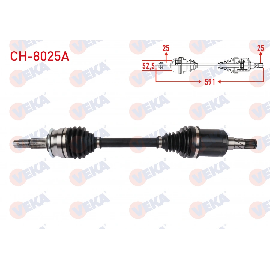 KOMPLE AKS SOL ON UZUNLUK 591mm CHEVROLET AVEO (T300) 1.3 D M-T 2011-2015