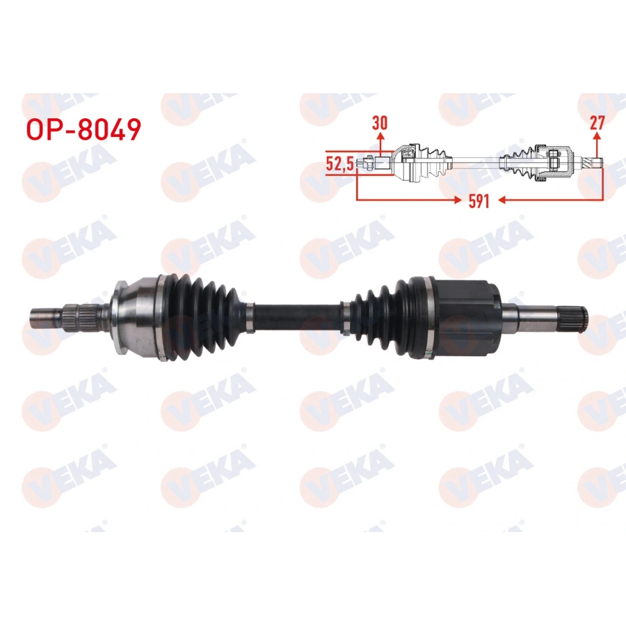 KOMPLE AKS SOL ON UZUNLUK 591mm OPEL ASTRA J 1.6 T A-T 2009-2016