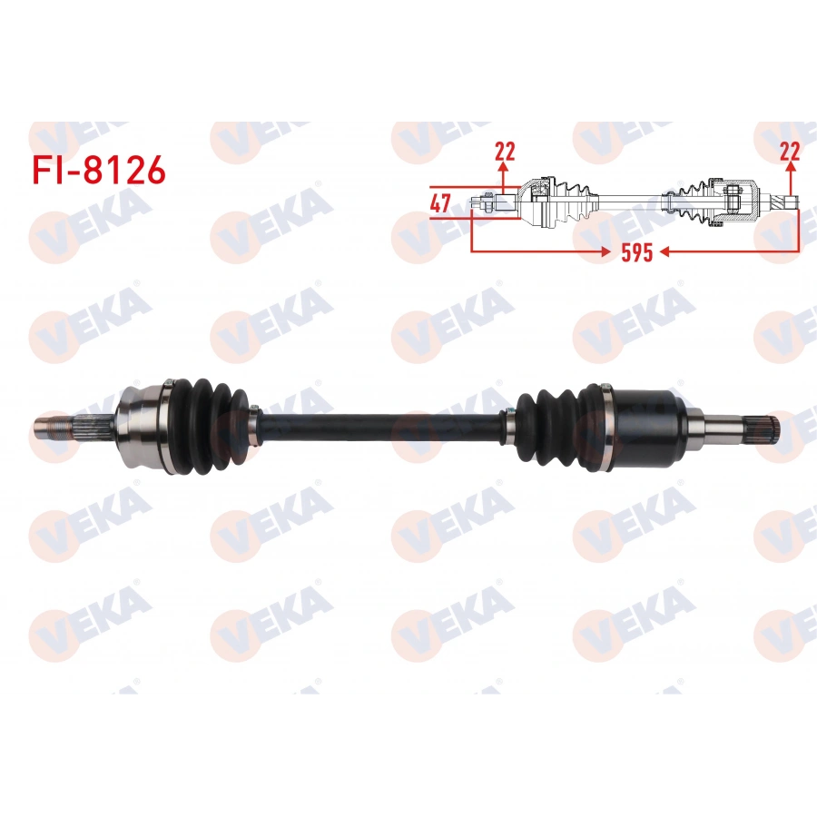KOMPLE AKS SOL ON UZUNLUK 595mm FIAT PANDA 1.2 2003-