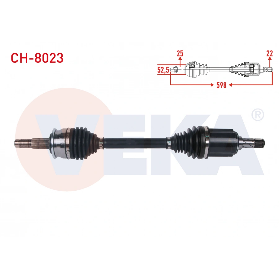 KOMPLE AKS SOL ON UZUNLUK 598mm CHEVROLET AVEO (T300) 1.3 D M-T 2011-2014