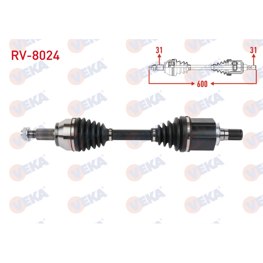 KOMPLE AKS SOL ON UZUNLUK 600mm LAND ROVER DISCOVERY SPORT (L550) 2.0 D 2015-