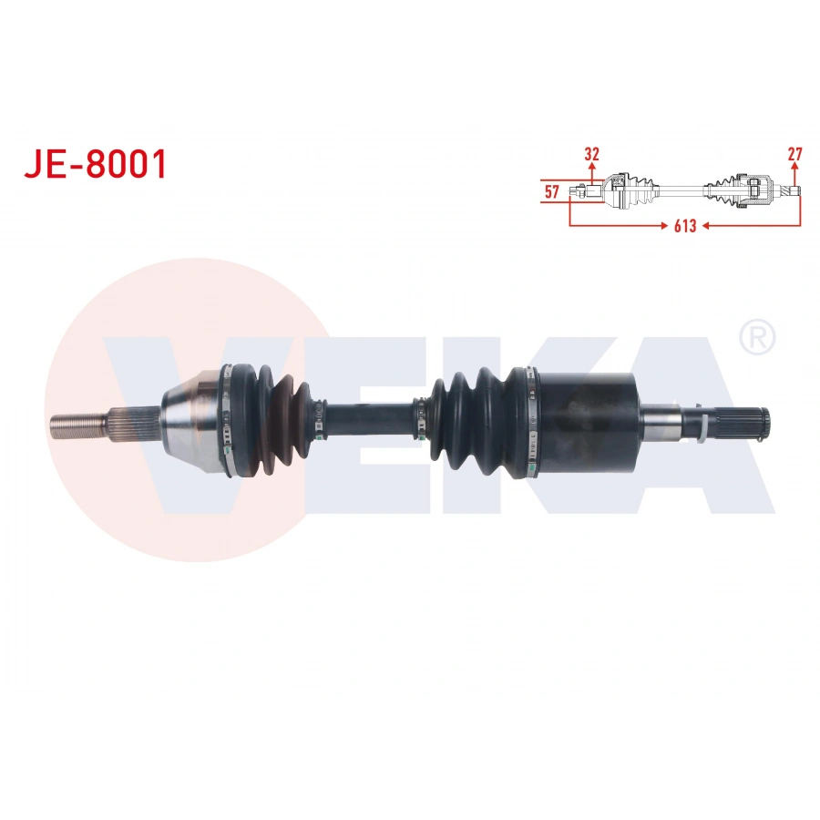 KOMPLE AKS SOL ON UZUNLUK 613mm JEEP CHEROKEE 2.8 CRD 2008-2013/ DODGE NITRO 2.8 CRD 2007-