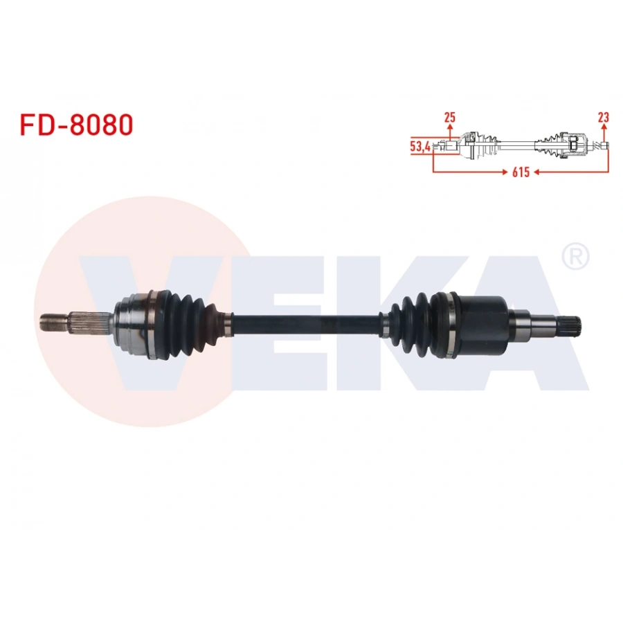 KOMPLE AKS SOL ON UZUNLUK 615mm FORD TOURNEO COURIER 1.5 TDCI M-T 2018-