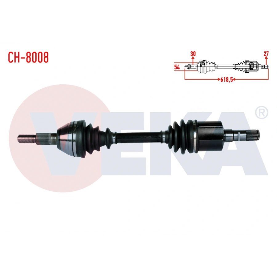 KOMPLE AKS SOL ON UZUNLUK 618,5mm CHEVROLET CAPTIVA (C100, C140) 2.0 D A-T 4X4 2006-2012 / OPEL ANTARA 2.0 CDTI A-T 4X4 2007-