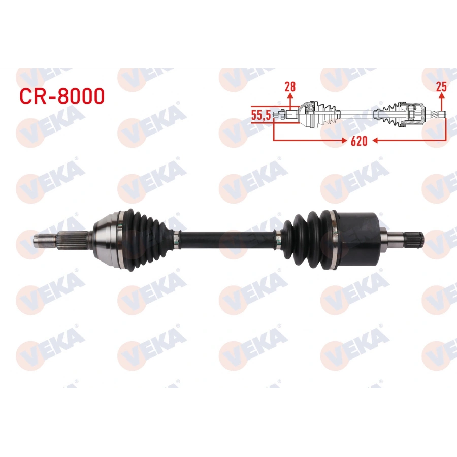 KOMPLE AKS SOL ON UZUNLUK 620mm CHERY ALIA 1.6 2006-2009