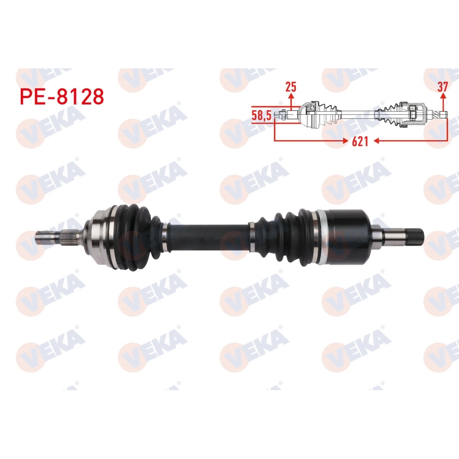 KOMPLE AKS SOL ON UZUNLUK 621mm PEUGEOT 307 2.0 HDi 2003-2009