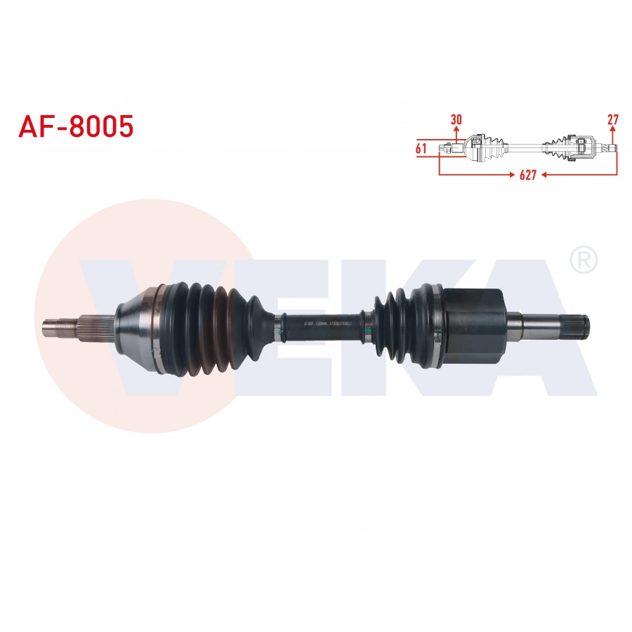 KOMPLE AKS SOL ON UZUNLUK 627mm ALFA ROMEO 159 (939) 1.9 JTDM - 1.9 JTS A-T 2006-2011