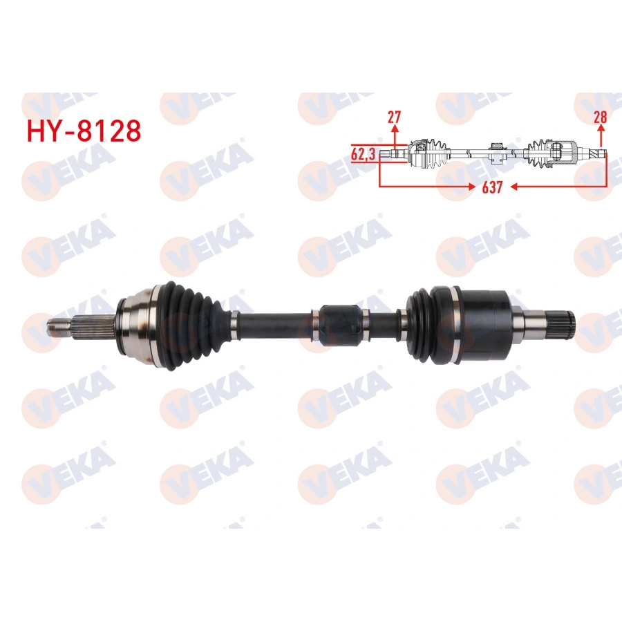 KOMPLE AKS SOL ON UZUNLUK 637mm HYUNDAI ELANTRA 1.6 CRDI A-T 2016-