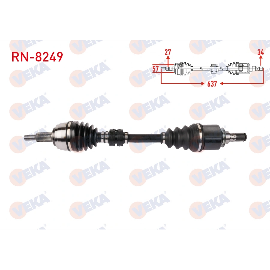 KOMPLE AKS SOL ON UZUNLUK 637mm RENAULT LATITUDE 1.5 dCi SNZ DC4 A-T 2010-