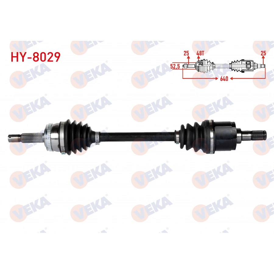 KOMPLE AKS SOL ON UZUNLUK 640mm ABSLI 48 DIS HYUNDAI ACCENT ERA 1.4i 16v - 1.6 CVVT 2006-2012
