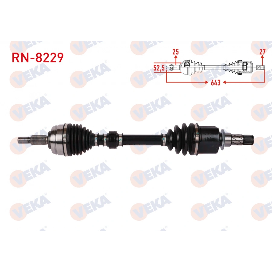 KOMPLE AKS SOL ON UZUNLUK 643mm RENAULT MEGANE IV 1.3 Tce - 1.5 Blue dCi (EURO 6) 7 A-T (SNZ-DW5) 2016-