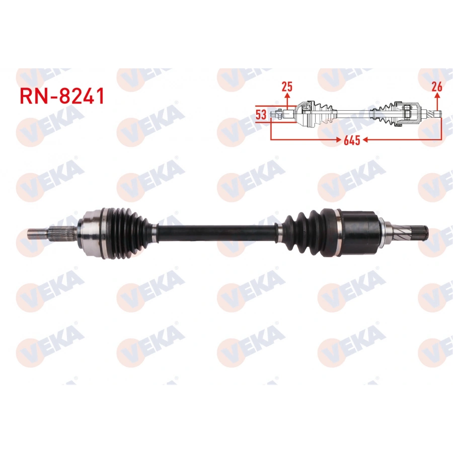 KOMPLE AKS SOL ON UZUNLUK 645mm RENAULT CLIO V 1.5 BLUE DCI M-T 2020-