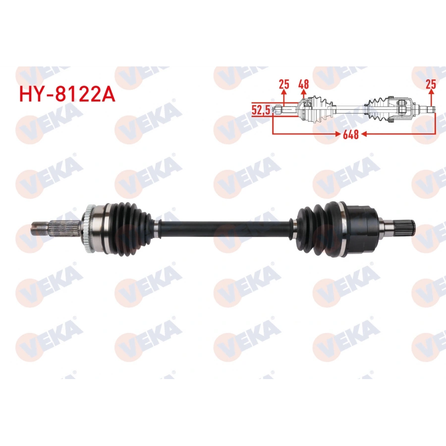 KOMPLE AKS SOL ON UZUNLUK 648mm ABSLI 48 DIS HYUNDAI i10 1.0 M-T 2013-