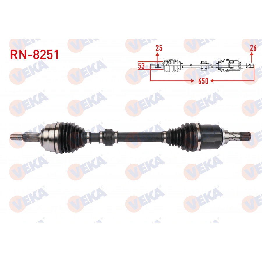 KOMPLE AKS SOL ON UZUNLUK 650mm CLIO V (B7_) 1.0 TCe 100 (B7MT) 5 VITES 15 JANT M-T 2019-