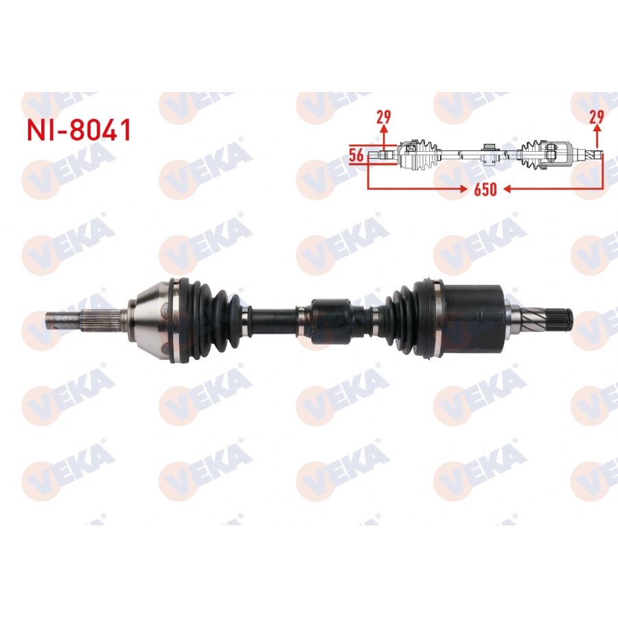 KOMPLE AKS SOL ON UZUNLUK 650mm NISSAN QASHQAI, QASHQAI +2 1.6 dCi 2011-2013