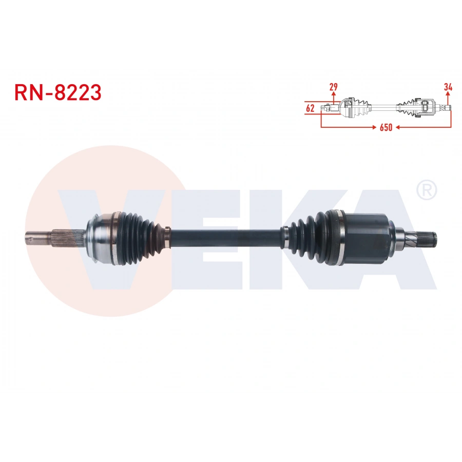 KOMPLE AKS SOL ON UZUNLUK 650mm RENAULT KADJAR 1.5 DCI A-T 2015-