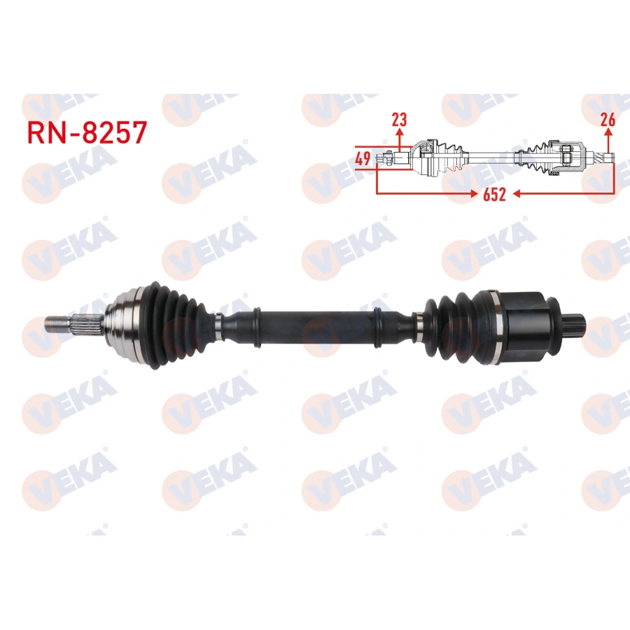 KOMPLE AKS SOL ON UZUNLUK 652mm RENAULT CLIO III 1.6 2005-2014 / DACIA LOGAN 1.6 2006-