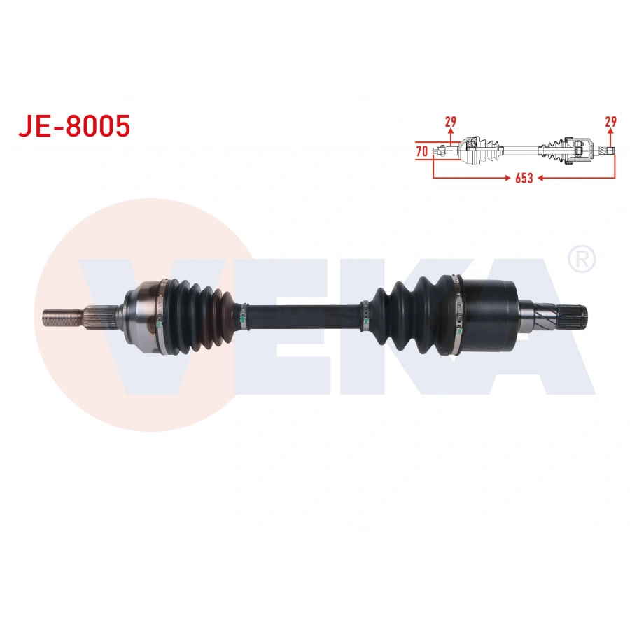 KOMPLE AKS SOL ON UZUNLUK 653mm JEEP GRAND CHEROKEE III (WH,WK) 3.0 CRD 2005-2010 / COMMANDER (XK) 3.0 CRD 2005-2010