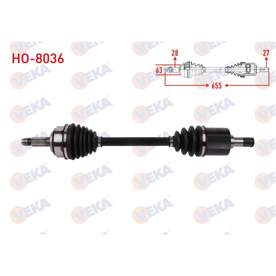 KOMPLE AKS SOL ON UZUNLUK 655mm HONDA ACCORD VII (CL) 2.0 16v 2003-2008