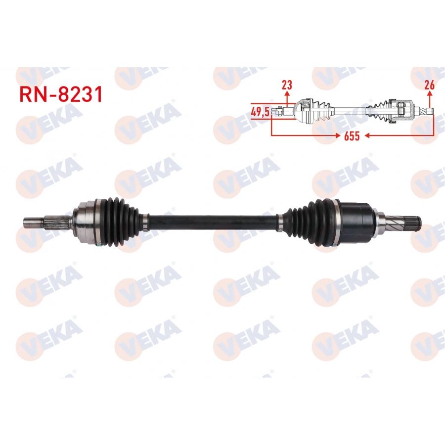 KOMPLE AKS SOL ON UZUNLUK 655mm RENAULT CLIO V 1.0 TCe (B7MT) M-T 5 VITES 2019-