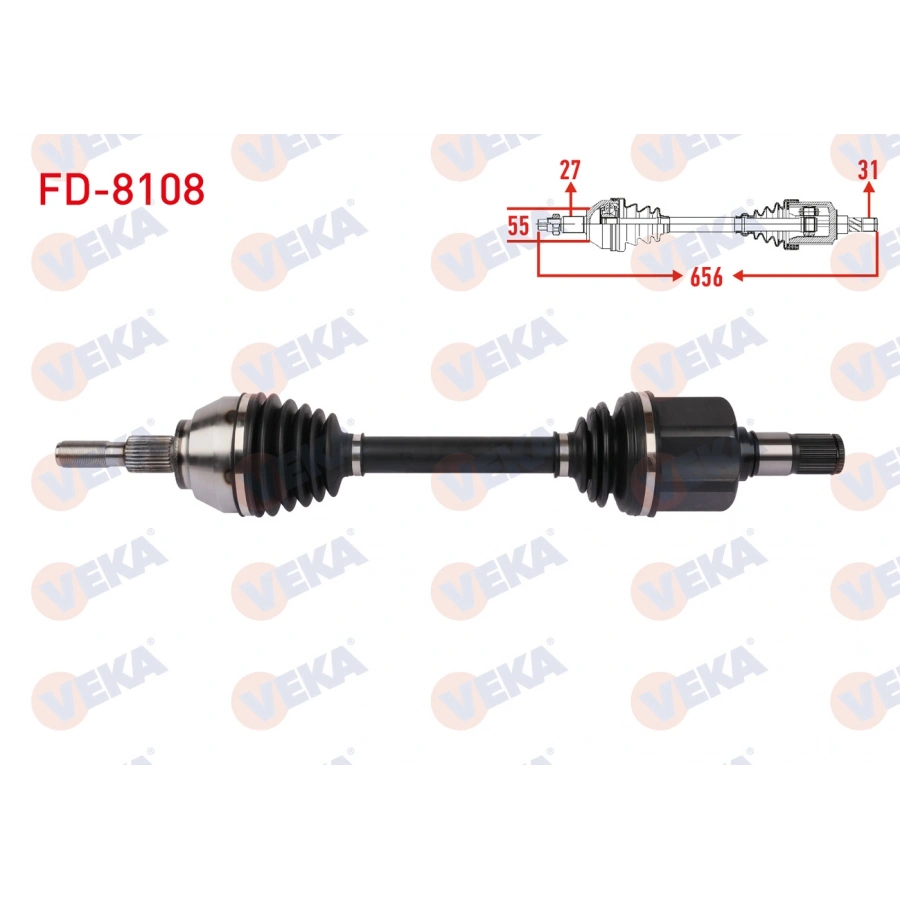 KOMPLE AKS SOL ON UZUNLUK 656mm FORD KUGA II 2.0 TDCI 4X4 2014-2019