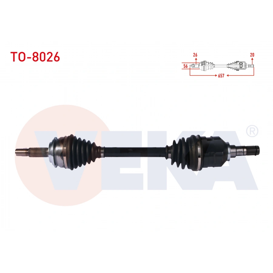 KOMPLE AKS SOL ON UZUNLUK 657 mm TOYOTA YARIS (P13) 1.4 D-4D A-T/M-T 2011-