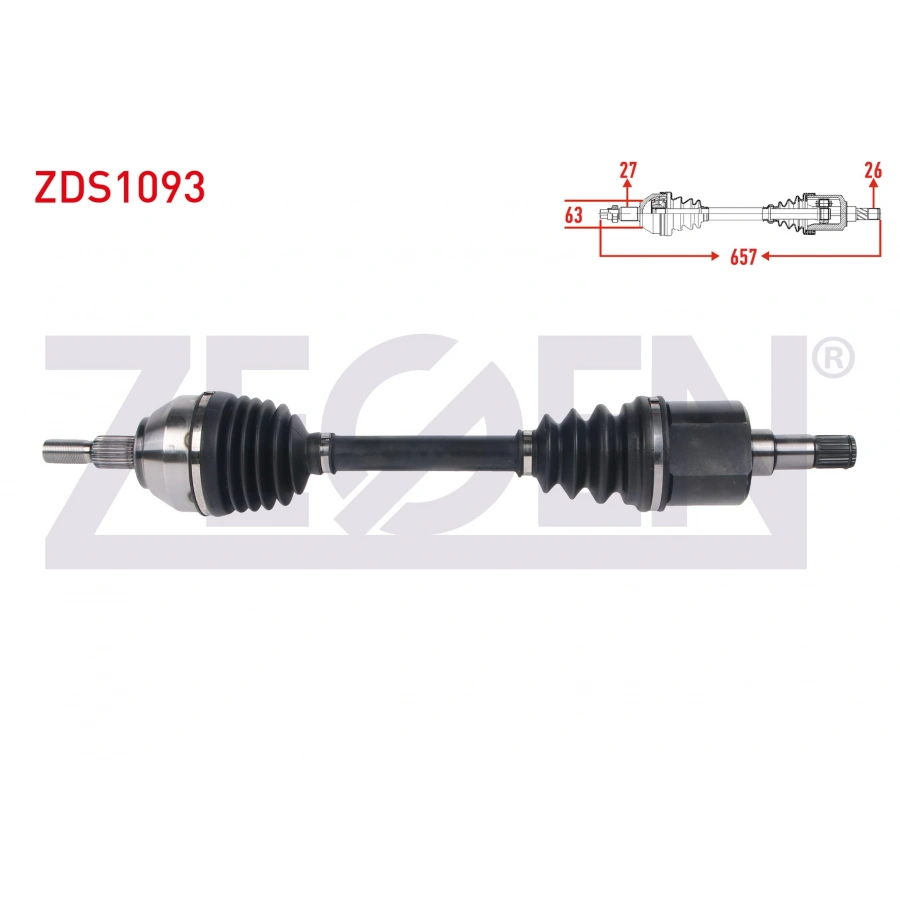 KOMPLE AKS SOL ON UZUNLUK 657mm FORD KUGA I 2.0 TDCI A-T/M-T 4X4 2008-2013