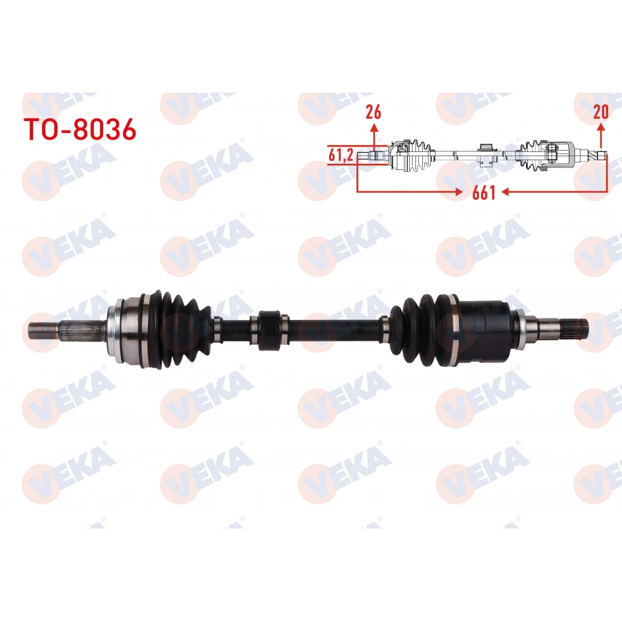 KOMPLE AKS SOL ON UZUNLUK 661mm TOYOTA COROLLA 2019-