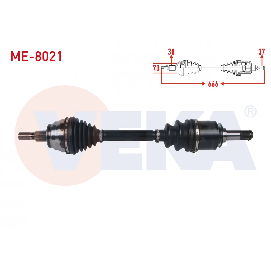 KOMPLE AKS SOL ON UZUNLUK 666mm MERCEDES GL-SERISI (X164) 320 CDI - 350 CDI 7 A-T 2006-2012/ M SERISI (W164) 280 CDI - 320 CDI - 350 CDI 7 A-T 2005-2011