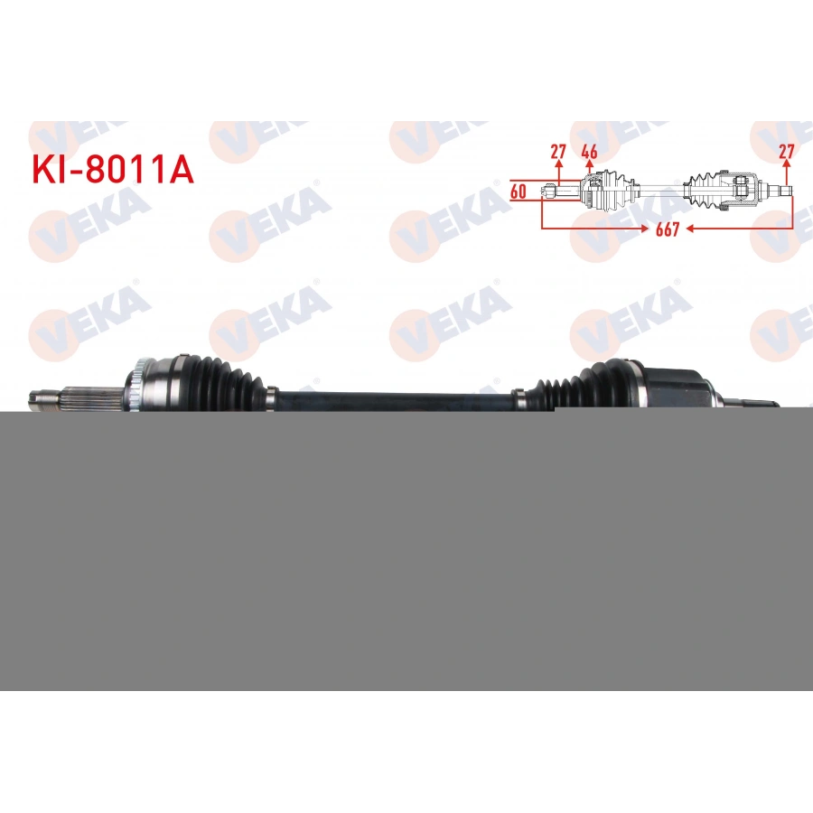 KOMPLE AKS SOL ON UZUNLUK 667mm ABSLI 46 DIS KIA CEED 1.6 CRDI A-T 2006-2012